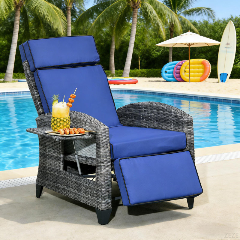 Méridienne inclinable, Fauteuil inclinable d'extérieur, Kaki, Gris foncé
