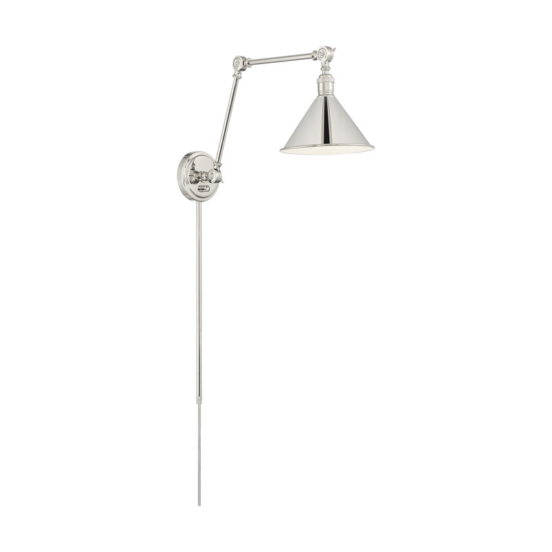 Bras articulé 1 lumière Ewan, Nickel poli