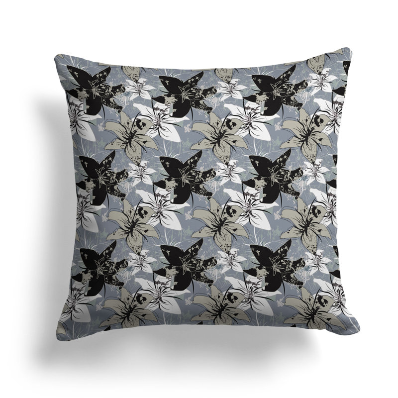 Coussin Lily, H 20 po x l 20 po, Gris/beige