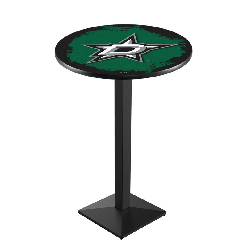 Table de salle à manger 30 po NHL, Noir froissé, Dallas Stars