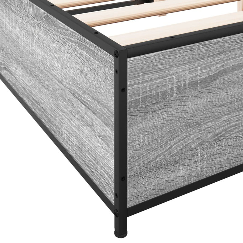 Orven Bed Frame, King (150 x 200 cm), Grey Sonoma