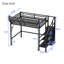 Lit mezzanine simple avec escalier, lit mezzanine double en métal avec tablettes de rangement, lit mezzanine haut avec garde-robe pour enfants adolescents