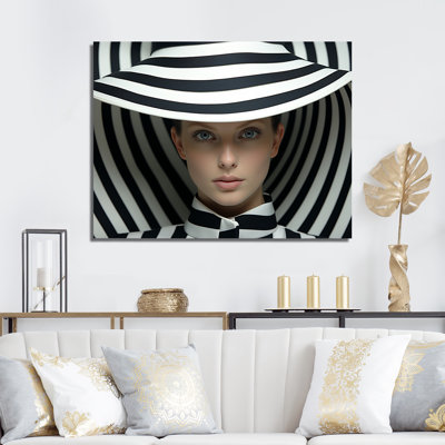 Black And White Line Art Fashion Woman II - Fashion Illustration Wall Art