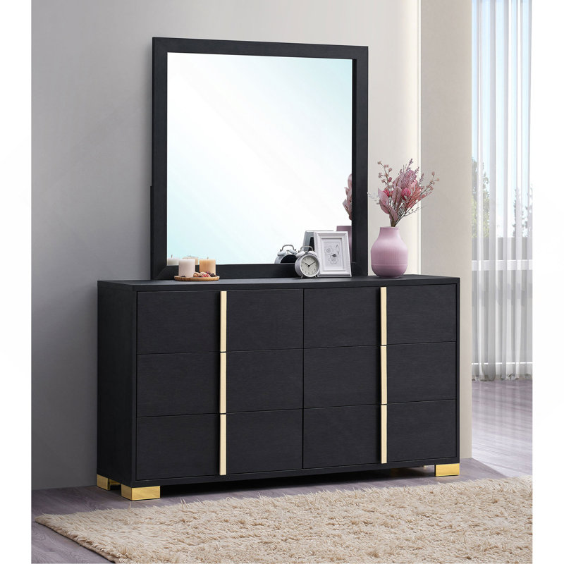 Commode 6 tiroirs avec miroir