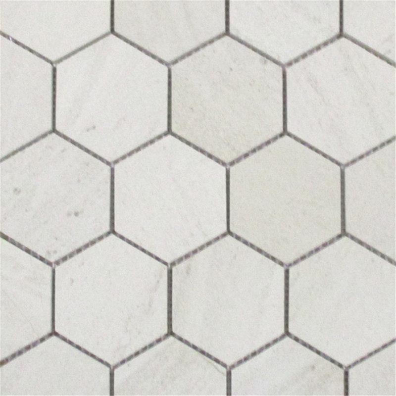 Carreau de mosaïque en marbre nid d'abeille 11 po x 12 po Moleanos