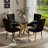 5-Piece Modern Round Pedestal Dining Set with Velvet Tufted Dining Chair for Dining Room and Living Room-588075083-588075186-553339865