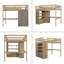 Lit mezzanine double en bois-83169283