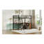 Lit mezzanine double en métal avec 3 couches de tablettes et bureau en L, noir