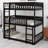 Triple Wood Bunk Bed, With Ladders, Guardrails Detachable Bunk Bed-2084820190