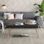 Table basse en bois noir de 46,1 po Garon, table basse moderne avec pieds en métal