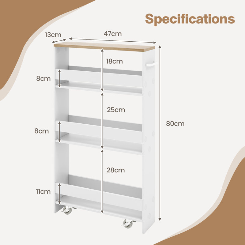 47cm Sideboard, White+Natural