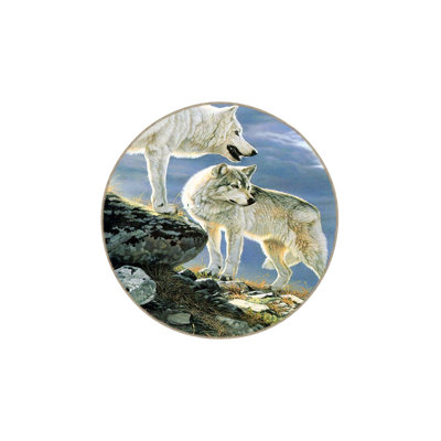 Machine Washable Animal Wolves Pattern Decorative Woven Base Rug