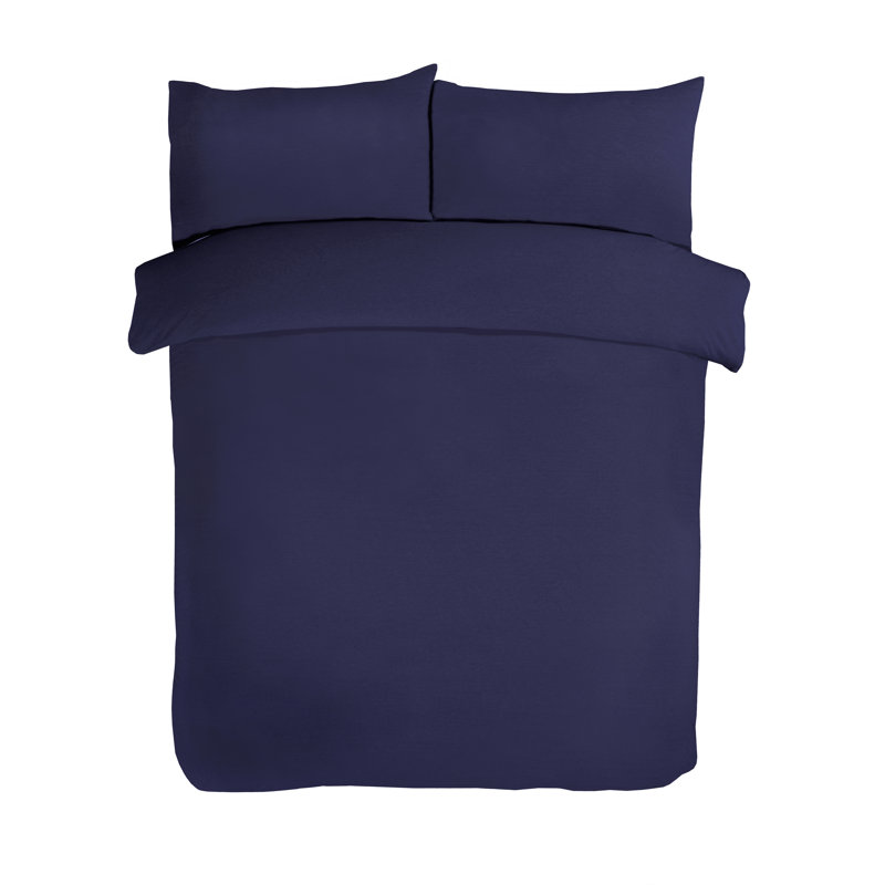 Atvars Striped Duvet Cover Set with Pillowcases, Double - 2 Pillowcases (80 x 80 cm), Navy
