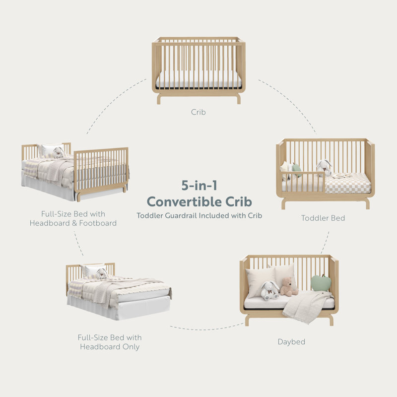 Santorini 5-In-1 Convertible Crib, Driftwood, Crib