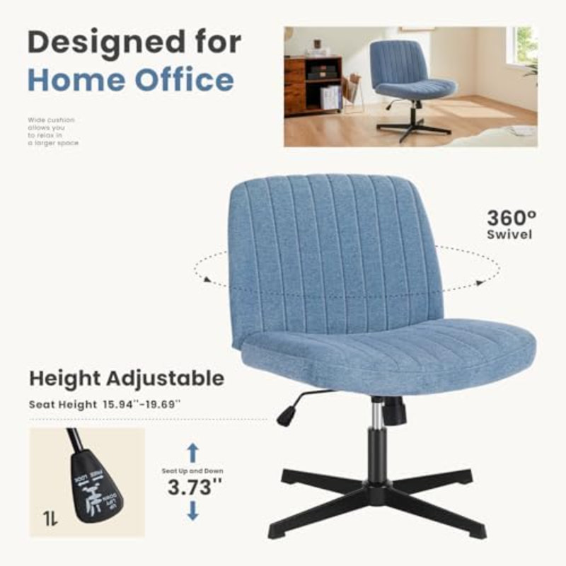 Fauteuil de bureau Criss, Bleu