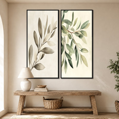 Branche d'olivier d'eucalyptus doux III - Deux impressions encadrées d'eucalyptus