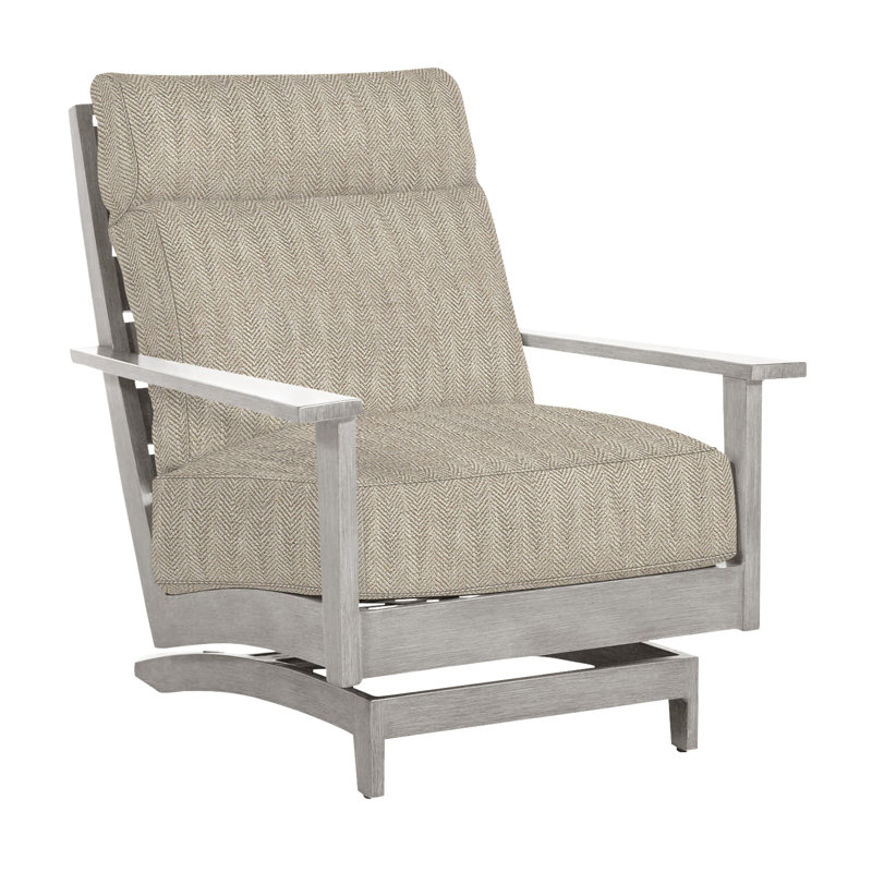 Kennebunkport Patio Lounge Chair with Cushions, Oyster, Welt + Standard fill, Herringbone Sand