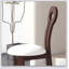 Ensemble de 2 chaises de salle à manger, clés en cuir PU et structure en bois massif, coussins ronds blancs confortables pour la cuisine et la salle à manger - brun noyer foncé
