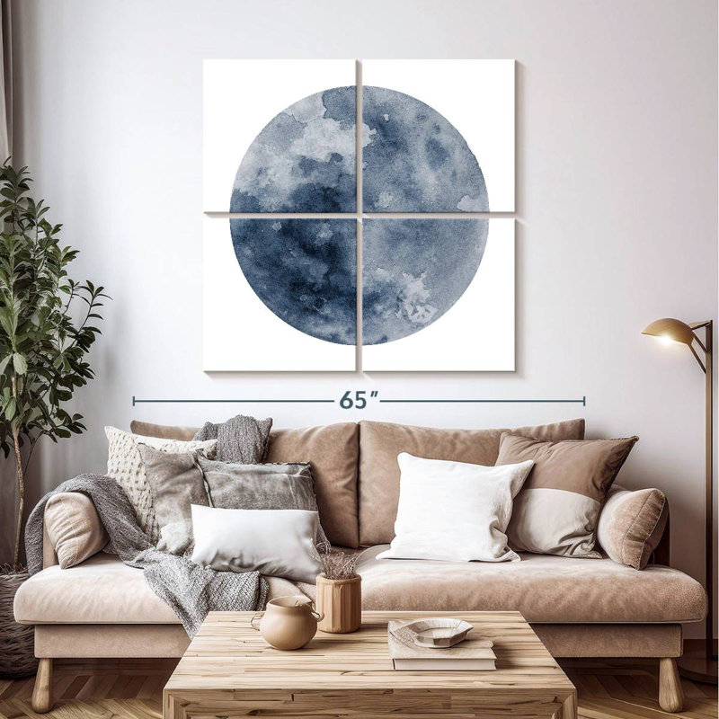 Lune bleue céleste d'Oberle, H 45 po x l 45 po