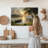 Framed Canvas Wall Art - Impressionist Lakeside Dusk with Boat, Sunset Landscape - 20" x 30" for Living Room and Bedroom-886911705