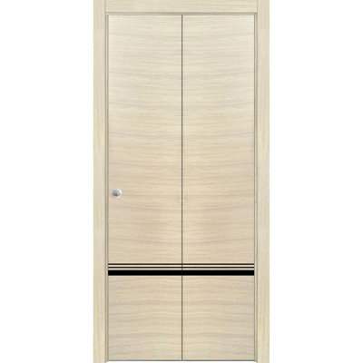 Solid + Manufactured Wood Paneled without Installation Hardware Kit Bi-Fold Door