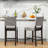 Lark Manor™ Upholstered Bar Stool Set Of 4 W/ Solid Rubber Wood Legs Gray-742665495