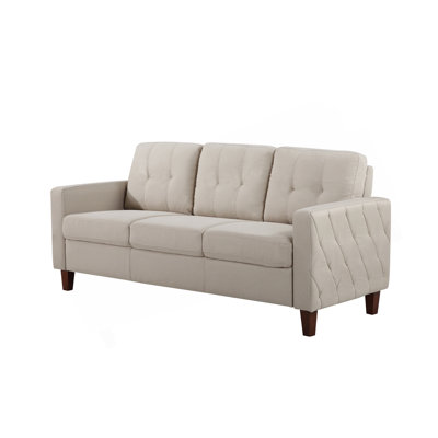 Fauteuil d'appoint capitonné à garniture passepoilée et à passepoil, canapé simple en tissu de polyester pour le salon