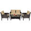 Najeli Rattan 4 - Person Seating Group with Cushions-868187883