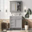 Meuble-lavabo 30 po avec lavabo supérieur et armoire à miroir-420104182