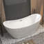 Baignoire autoportante en acrylique 59 po avec trop-plein chromé et bonde escamotable, certifiée Cupc, blanc brillant