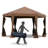 Hexagonal Pop Up Gazebo, Heavy Duty Outdoor Canopy Tent With 6 Mesh Sidewall Netting, 3-Level Adjustable Height And Strong Steel Frame