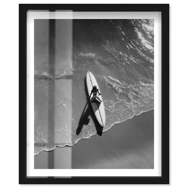 «Waiting for Waves II», impression murale Shadowbox par Notoriart, cadre noir, 36 x 45, H 46 po x l 37 po, Cadre noir