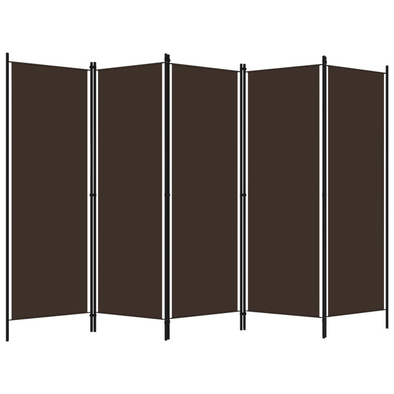 Cloison 5 panneaux vidaXL brun 98,4 po x 70,9 po, Brun, 5, H 70,87 po x l 98,43 po x P 1,6 po