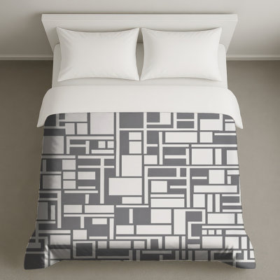 Housses de couette rectangulaires grises et blanches