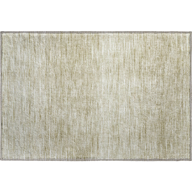 Premium Machine Washable Prisco Khaki Rug, Rectangle 1'8" x 2'6"