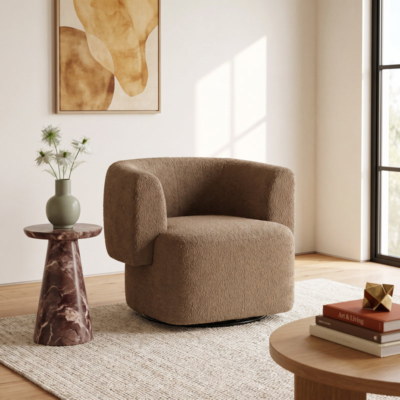 Beatson Swivel Chair, Sheepskin Camel