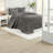 Comfortable Reversible Bedding Set, Cotton Dark Grey Queen For Home Relaxation