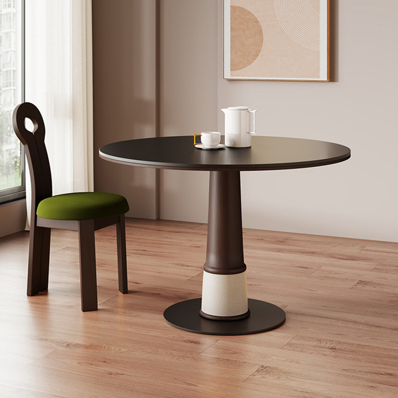 Table de salle à manger noire et noyer, Blanc/noyer, Noir, H 29,53 po x L 39,37 po x l 39,37 po