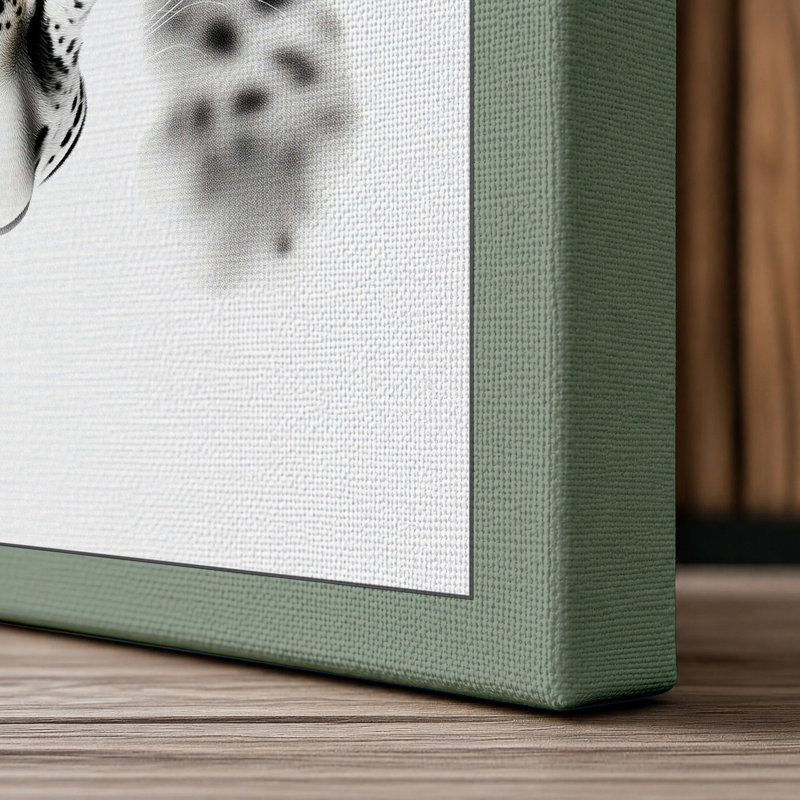 Snow Leopard Gaze Modern - Print, 24x16 - 61.0 x 40.6 cm, Sage Border