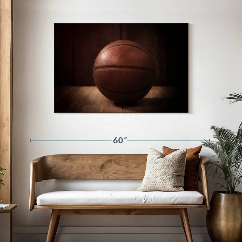 Ballon de basketball Siréci peu éclairé, H 30 po x l 45 po