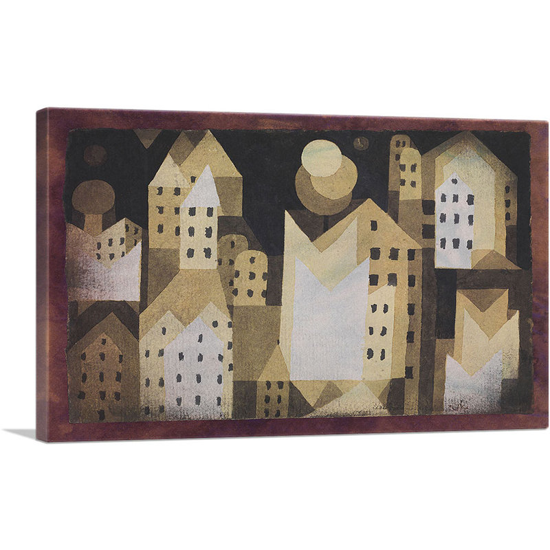 «Cold City 1921» par Paul Klee - reproduction d'art sur toile tendue, H 18 po x l 26 po x P 1,5 po