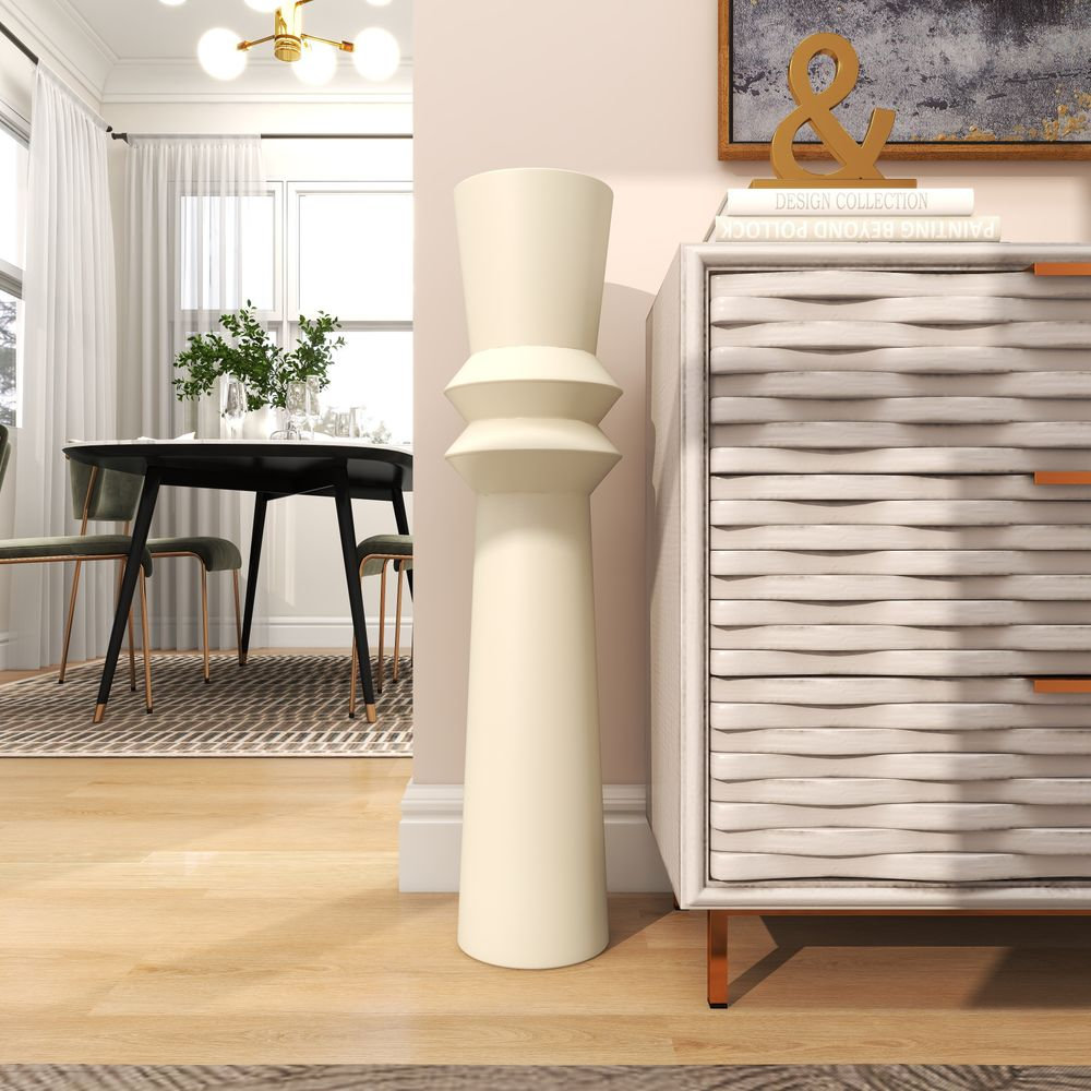 Mable Floor Vase, 37.8" H x 8.5" W x 8.5" D, Cream