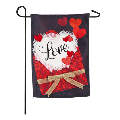 Drapeau de jardin en polyester love letter
