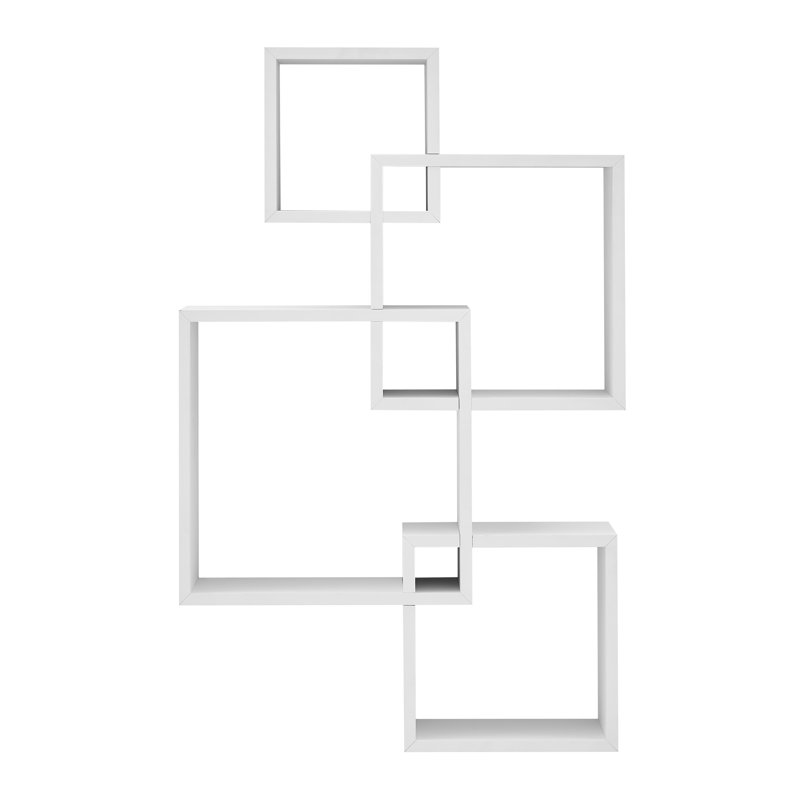 Cithlali Intersecting Cube Accent Wall Shelf, White
