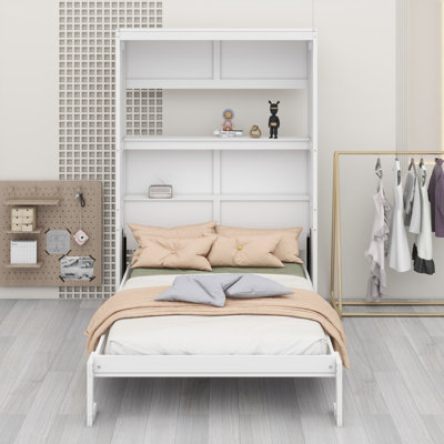 Murphy Bed Cabinet with Built-In Shelves & Hydraulic Lift
