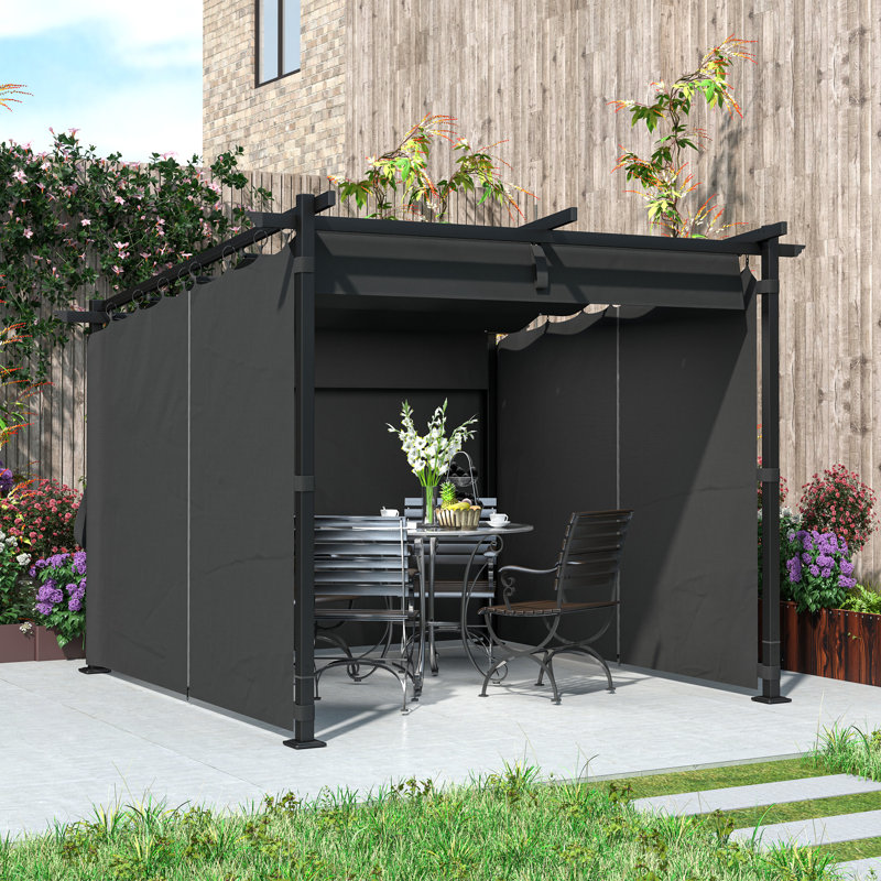 2.3m x 2.97m x 2.95m Pergola, Dark Grey