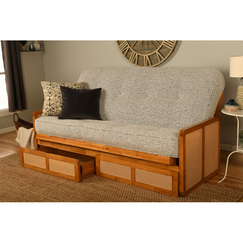 Futon double Bridyn avec matelas inclus, Gris Bridyn