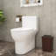 Toilette allongée 1 pièce à simple chasse 1,28 GPF avec siège blanc inclus