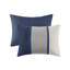 Édredon grand 7 pièces en bleu - Faux suède Édredon lavable à la machine, taies décoratives, coussins, jupe de lit inclus Détails de couture inclus-131375986-131375988