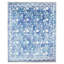 Tapis décoratif en viscose bleu marine/blanc de conception unique 8 pi 1 po x 9 pi 10 po noué à la main New Age